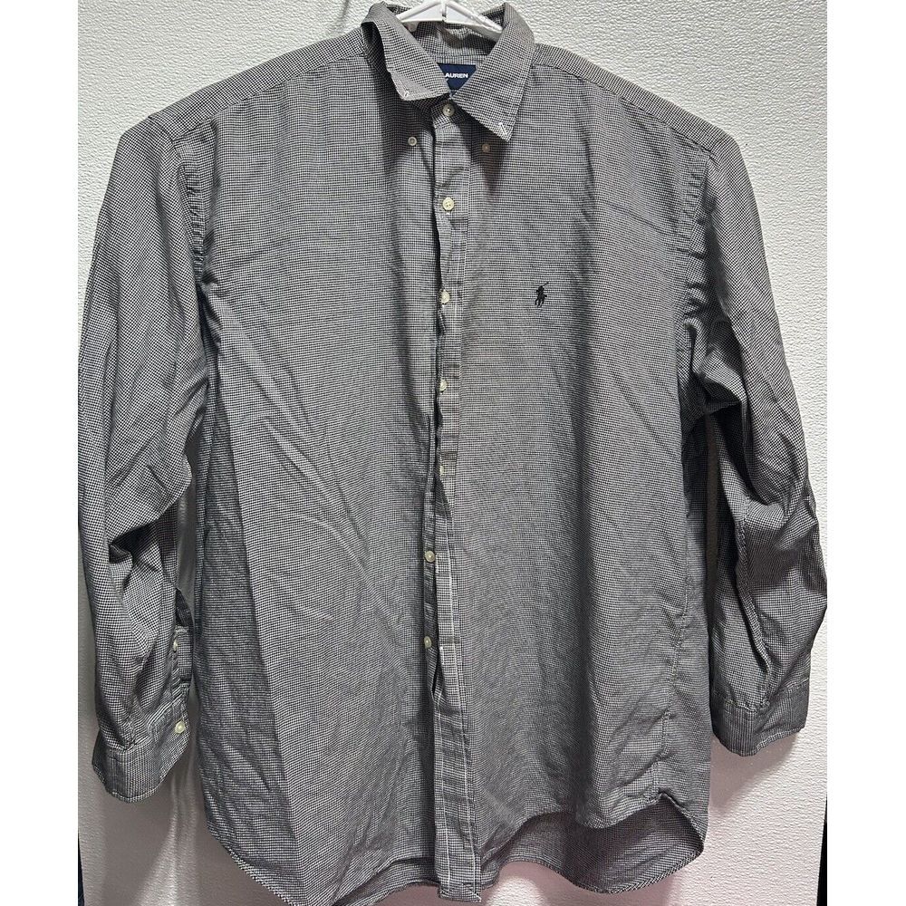 Ralph Lauren Golf Blake Cotton Long Sleeve Button Down Black Checkered Size XL